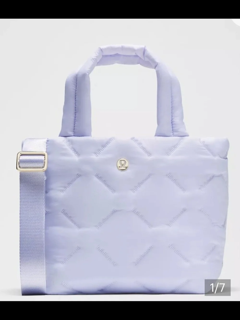 lululemon athletica Lavender Quilted Padded Tote with Strap